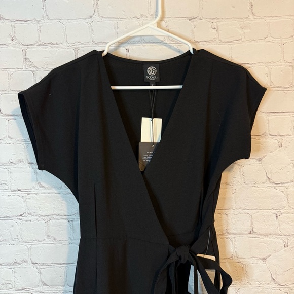 Bobeau Black Mini Wrap Dress - Picture 2 of 7